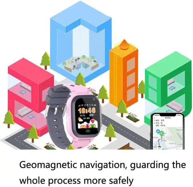 Alt view image 5 of 7 - A111-Z1 Children Smart Positioning Plug-In Cartoon Call For Help Multi-Function Watch Phone (Pink)