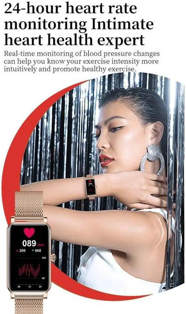 Alt view image 3 of 7 - ZX19 1.45 inch HD Screen Bluetooth 5.0 IP68 Waterproof Women Smart Watch, Support Sleep Monitor / Menstrual Cycle Reminder / Heart Rate Monitor / Blood Oxygen Monitoring, Style: Steel Strap