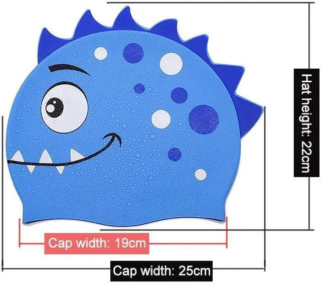 Alt view image 3 of 7 - Children Cartoon Dinosaur Comfortable Silicone Swimming Cap Children Swimming Cap(Pink) (Pink)