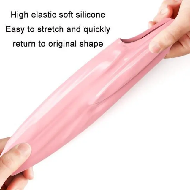 Alt view image 3 of 7 - WAVE Waterproof Solid Color Ear Guard Silicone Swimming Cap, Color: Pink Pink