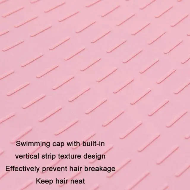 Alt view image 5 of 7 - WAVE Waterproof Solid Color Ear Guard Silicone Swimming Cap, Color: Pink Pink