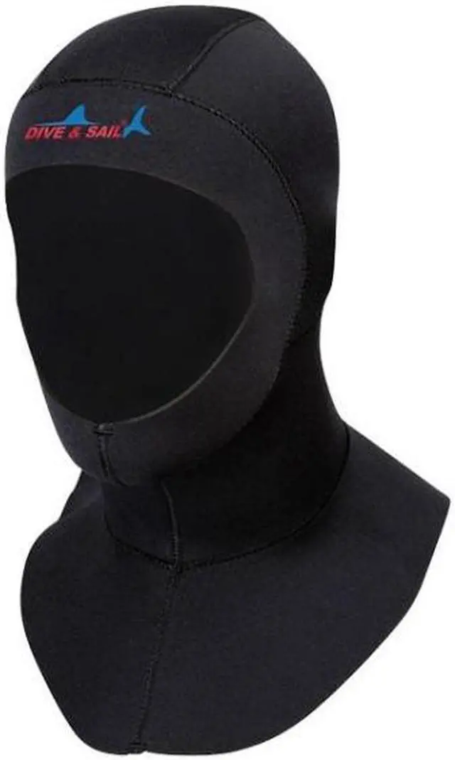 Alt view image 3 of 7 - DIVE & SAIL DH-006 3mm Shoulder Warm Diving Cap Surfing Snorkeling Sunscreen Waterproof Diving Headgear L (Black)
