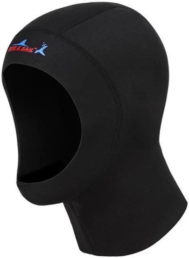 Alt view image 2 of 6 - DIVE & SAIL DH-002 1mm Men and Women Swimming Caps Sunscreen Diving Cap Surfing Diving Headgear 1MM Size: M (Black)