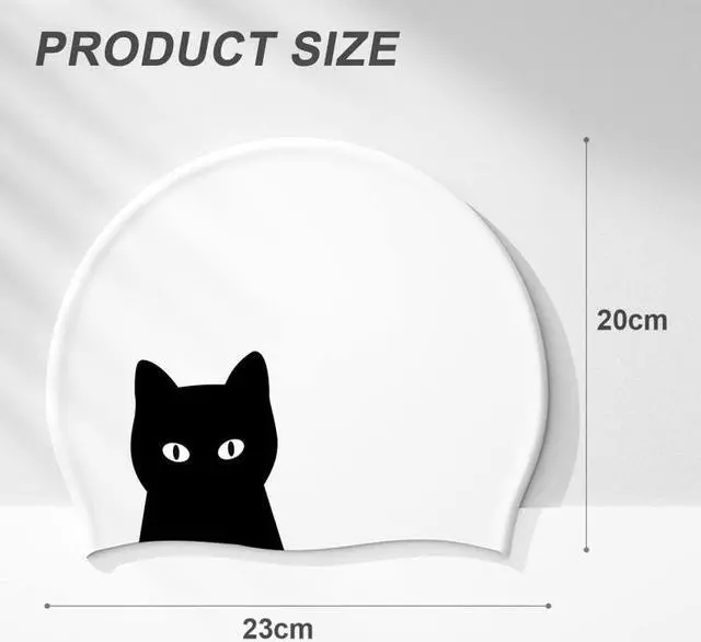 Alt view image 3 of 6 - Hy08 Cute Cartoon Print Silicone Swimming Cap, Spec: Black Swan Black Swan