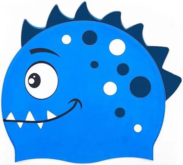 Alt view image 2 of 7 - Children Cartoon Dinosaur Comfortable Silicone Swimming Cap Children Swimming Cap(Pink) (Pink)