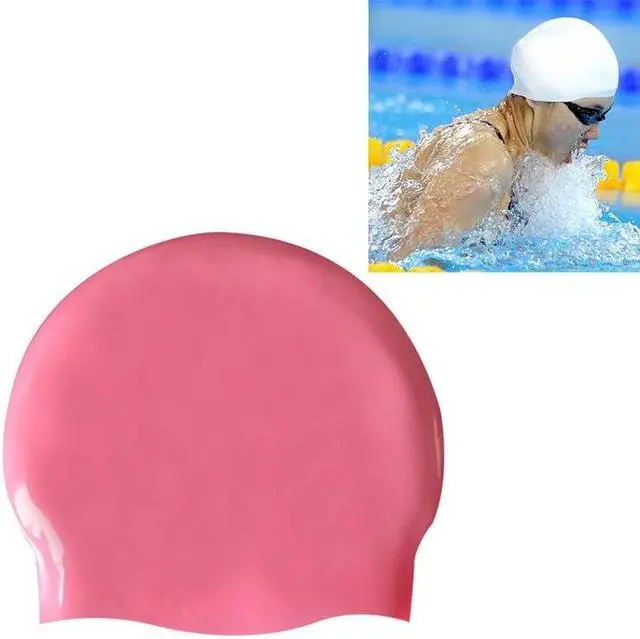 Main image of Glossy Seamless Pure Silicone High Elasticity Professional Swimming Cap Glossy Seamless (Pink) (Pink)