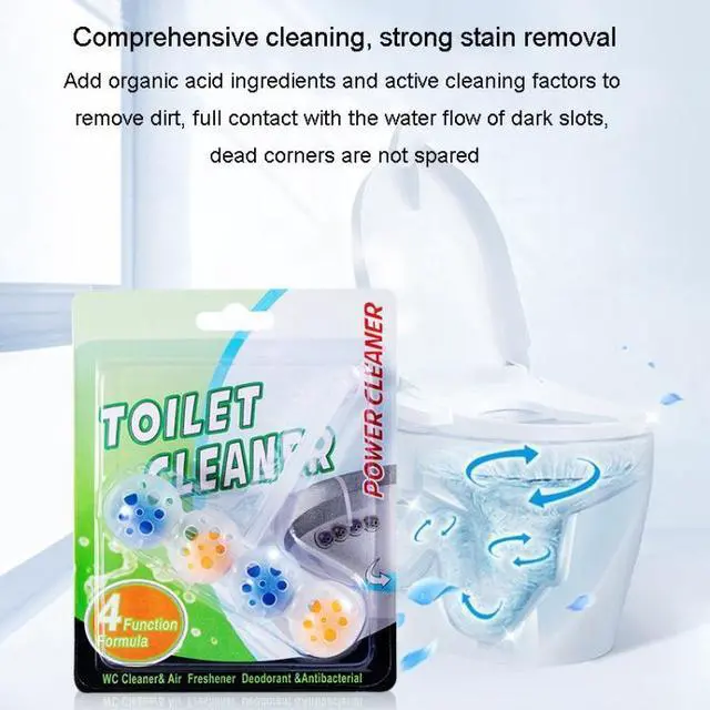 Alt view image 6 of 7 - Hanging Toilet Bowl Cleaner Balls Deodorizing Removing Stains Bathroom Freshener Hook Cleaning Toilet Balls (English Card Paper)