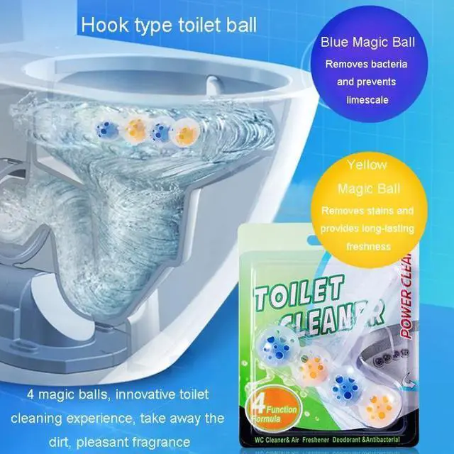 Alt view image 7 of 7 - Hanging Toilet Bowl Cleaner Balls Deodorizing Removing Stains Bathroom Freshener Hook Cleaning Toilet Balls (English Card Paper)