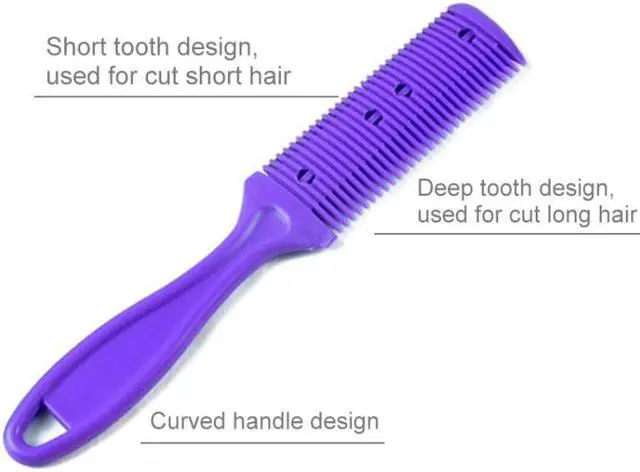 Alt view image 3 of 5 - 3pcs Hair Tools Double-sided Knife Hair Comb Hair Bangs Trimmer Thinning Device Hair Clipper,  Random Color Delivery (Style 1)