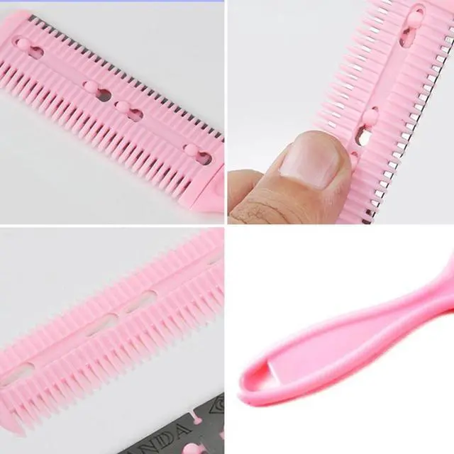 Alt view image 4 of 5 - 3pcs Hair Tools Double-sided Knife Hair Comb Hair Bangs Trimmer Thinning Device Hair Clipper,  Random Color Delivery (Style 1)