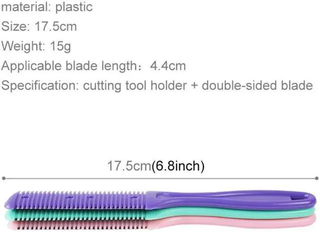 Alt view image 5 of 5 - 3pcs Hair Tools Double-sided Knife Hair Comb Hair Bangs Trimmer Thinning Device Hair Clipper,  Random Color Delivery (Style 1)
