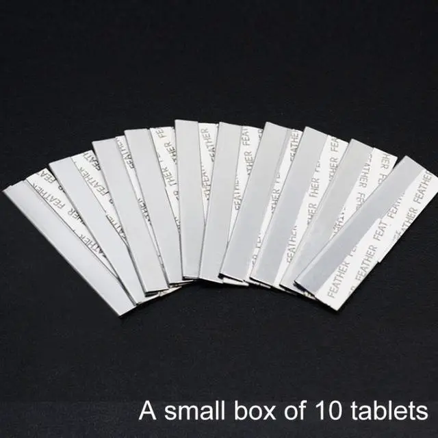 Alt view image 3 of 5 - 10 PCS Professional Hairdressing Tools Scraper Blade Eyebrow Trimmer Shaving Scratching Hair Feather Blade(Silver)