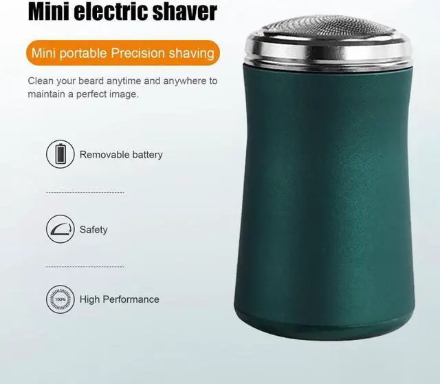 Alt view image 3 of 7 - Pocket Size Washable Electric Razor USB Rechargeable Travel Shavers for Men Pocket  Green (Green)