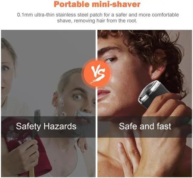 Alt view image 5 of 7 - Pocket Size Washable Electric Razor USB Rechargeable Travel Shavers for Men Pocket  Green (Green)