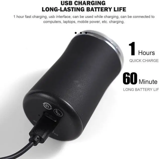 Alt view image 7 of 7 - Pocket Size Washable Electric Razor USB Rechargeable Travel Shavers for Men Pocket  Green (Green)