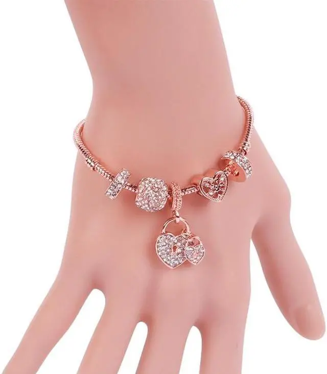 Alt view image 4 of 4 - SL136 20cm Women Rose Gold Beaded Bracelet SL136 20cm