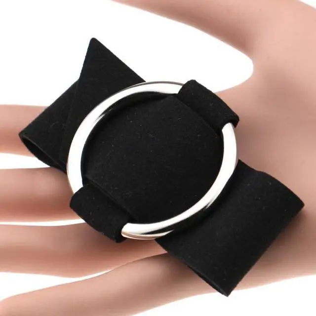 Alt view image 4 of 7 - 2 PCS European and American Simple Round Velvet Bracelet Fashion Metal Wristband Bracelet, Random Color Delivery