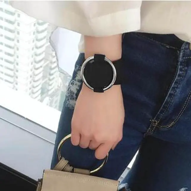 Alt view image 7 of 7 - 2 PCS European and American Simple Round Velvet Bracelet Fashion Metal Wristband Bracelet, Random Color Delivery