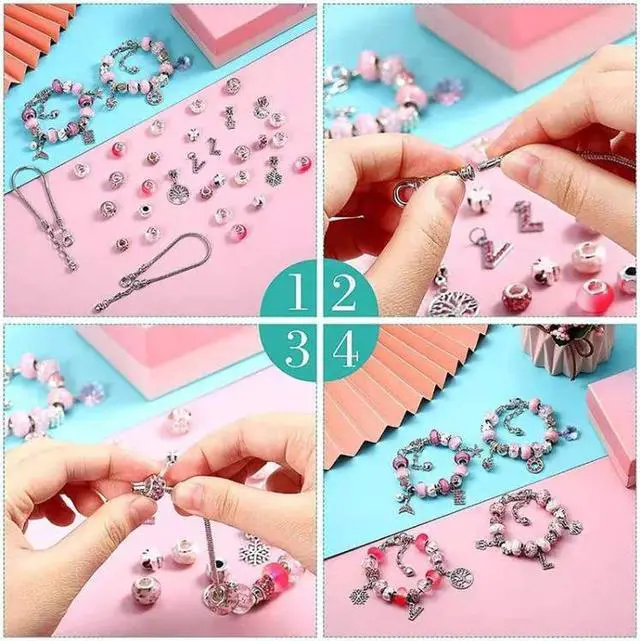 Alt view image 3 of 7 - TZ-05 63 In 1 Colorful Crystal Cartoon DIY Jewelry Children Bracelet 63 In 1(Color Suit) (Color Suit)