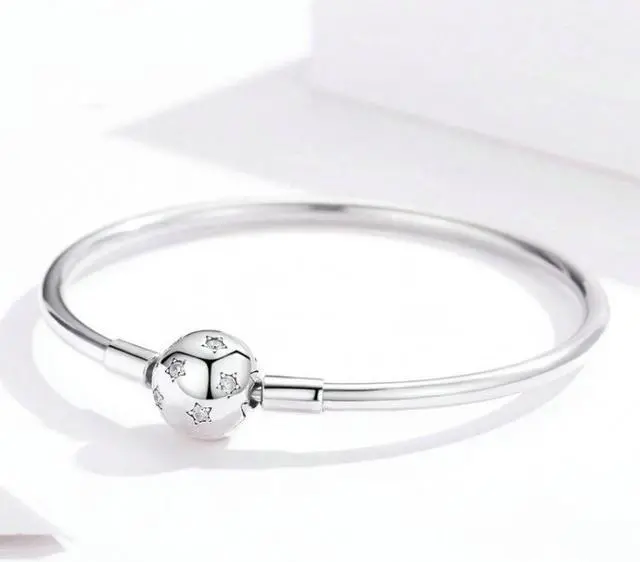 Alt view image 2 of 6 - S925 Sterling Silver Star Bracelet DIY Beaded Bracelet 17cm