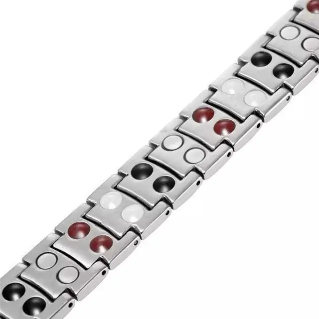 Alt view image 2 of 6 - Double Row Magnet Magnetic Therapy Bracelet For Men, Colour: Black Full Magnet Black Full Magnet