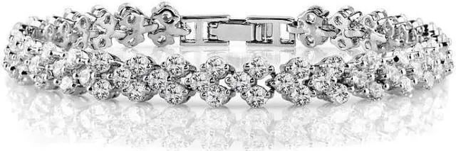 Alt view image 2 of 7 - 19cm Fashion Zircon Encrusted Roman Bracelets Platinum-plated Bracelet Jewelry