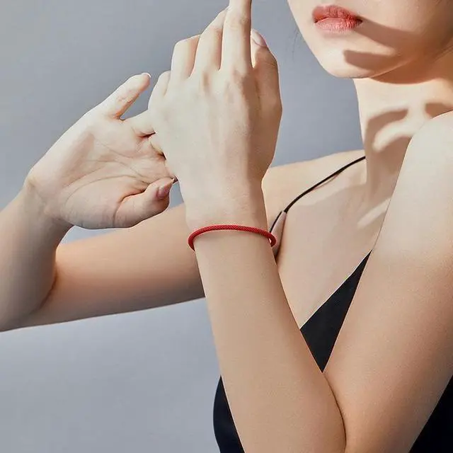 Alt view image 4 of 5 - Red Rope Sterling Silver Interface Red Braided Bracelet S925 Silver Bracelet SCB166