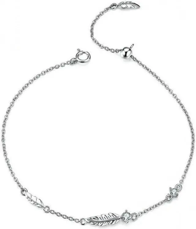 Main image of Feather Bracelet S925 Sterling Silver Lady Bracelet SCB133