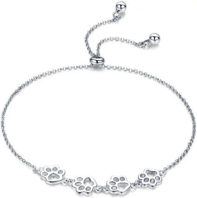 Main image of Cute Pet Claw Mark Bracelet S925 Sterling Silver Animal Drip Bracelet SCB096