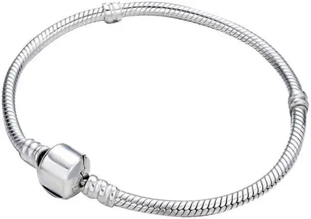 Alt view image 2 of 6 - Silver Snake Chain Link Bracelet, Length:20cm (Silver Plated)