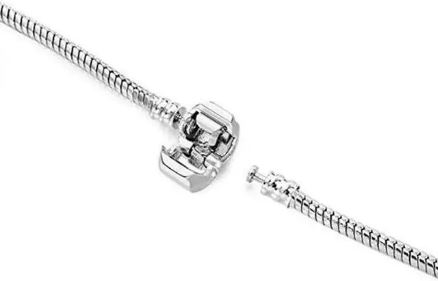 Alt view image 3 of 6 - Silver Snake Chain Link Bracelet, Length:20cm (Silver Plated)