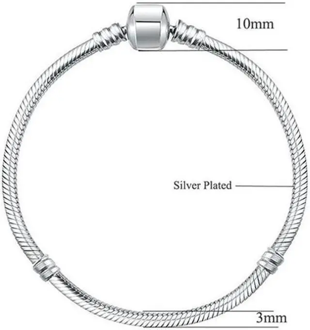 Alt view image 4 of 6 - Silver Snake Chain Link Bracelet, Length:20cm (Silver Plated)