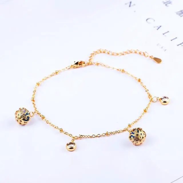 Main image of Fashion Lady Beaded Zircon Adjustable All-match Bracelet Bride Wedding Gold-plated Bracelet(Gold)
