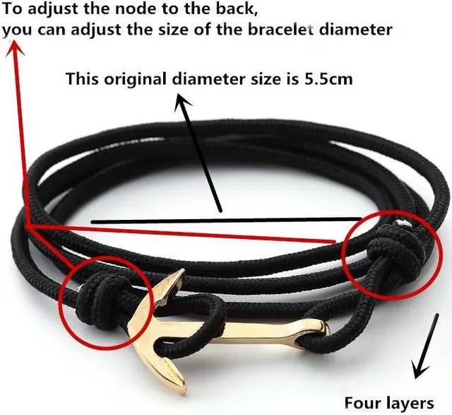 Alt view image 3 of 4 - Alloy Anchor Charm Multilayer Leather Friendship Bracelets