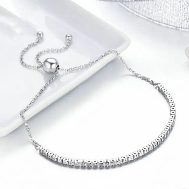 Alt view image 2 of 5 - Affectionate S925 Sterling Silver Bracelet Adjustable Women Bracelet SCB029
