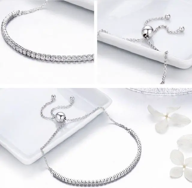 Alt view image 4 of 5 - Affectionate S925 Sterling Silver Bracelet Adjustable Women Bracelet SCB029