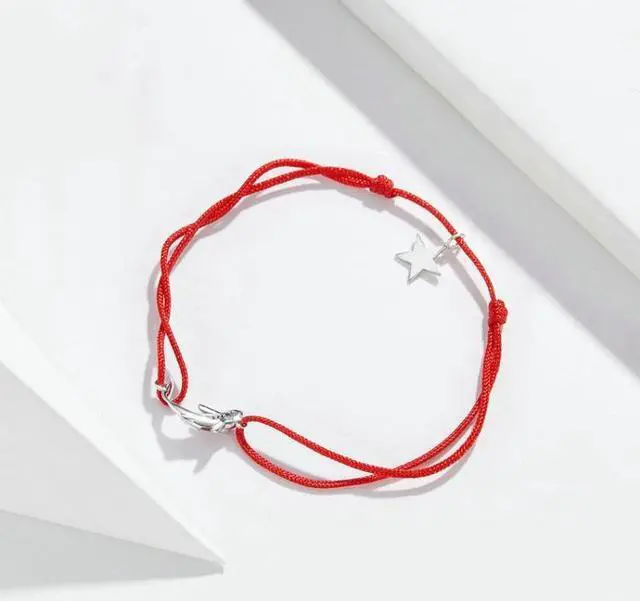 Alt view image 2 of 5 - Sterling Silver Red String Bracelet Koi Star Bracelet Jewelry