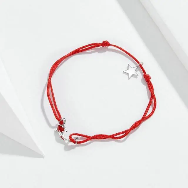 Alt view image 3 of 5 - Sterling Silver Red String Bracelet Koi Star Bracelet Jewelry