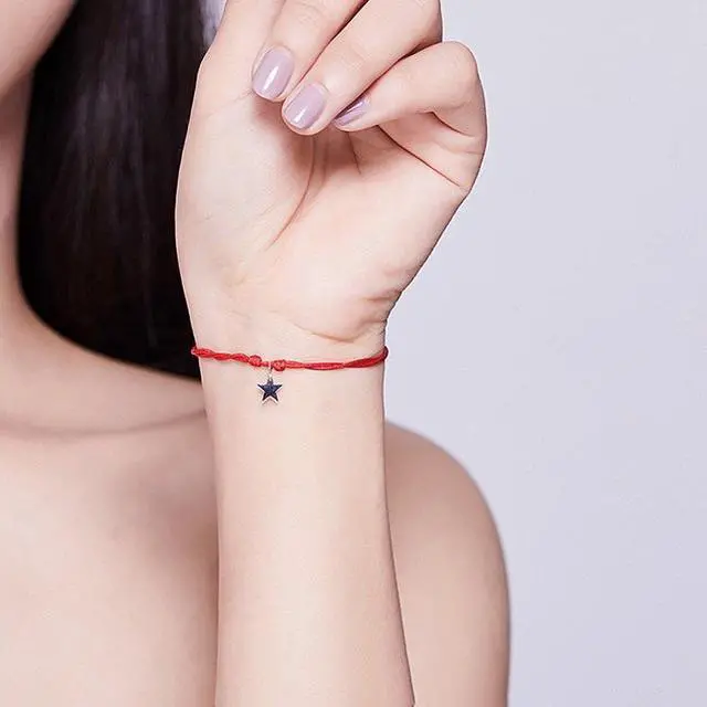 Alt view image 5 of 5 - Sterling Silver Red String Bracelet Koi Star Bracelet Jewelry