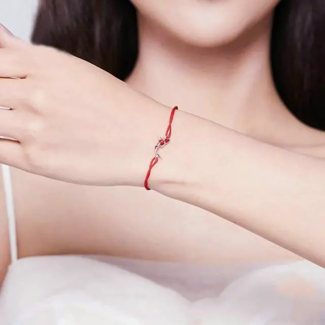 Alt view image 4 of 5 - Sterling Silver Red String Bracelet Koi Star Bracelet Jewelry