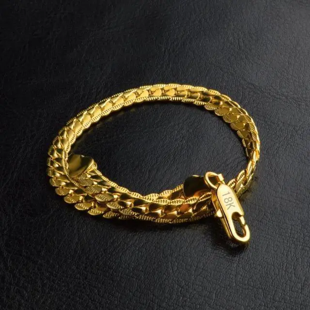 Alt view image 3 of 5 - Hot Fashion Jewelry Simple 18k Yellow Gold Bracelet(Gold)