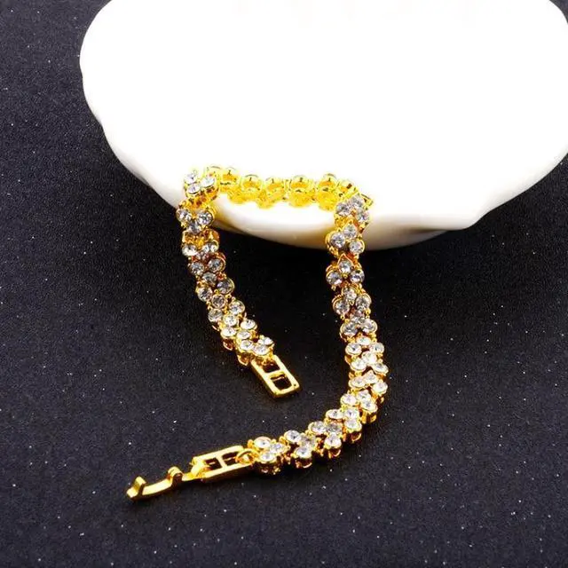 Alt view image 4 of 4 - Glamorous Female Crystal Bracelet with Artificial Diamond Inlaid for Wedding, Engagement, Mother`s Day And Birthday Gift, Diameter: 5.25 cm, Perimeter:16.5 cm (Silver)