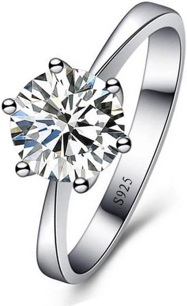 Main image of 925 Sterling Silver Woman CZ Crystal Wedding Engagement Finger Rings Super Shinning Cubic Zirconia Fine Jewelry