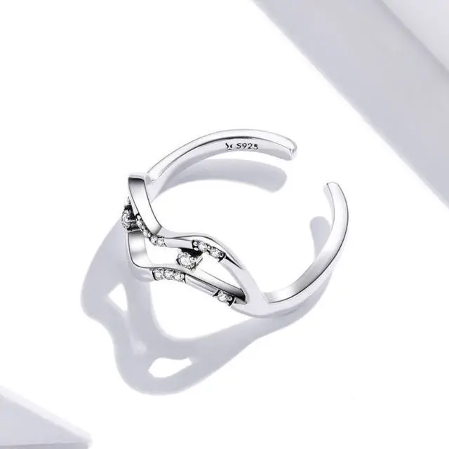 Alt view image 3 of 7 - S925 Sterling Silver Galaxy Stars Women Open Ring Galaxy Stars