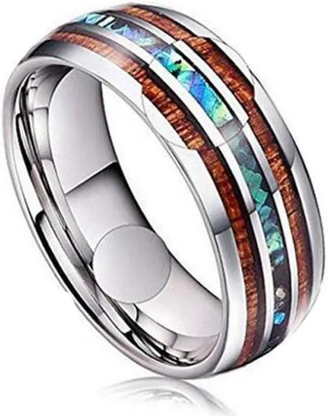 Alt view image 2 of 7 - Ceramic Tungsten Steel Dragon Texture Ring for Men, Ring Size:10 10