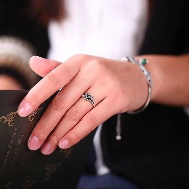 Alt view image 5 of 5 - Women Vintage Rose Simple Engagement Ring Jewelry Fashion Jewelry 6