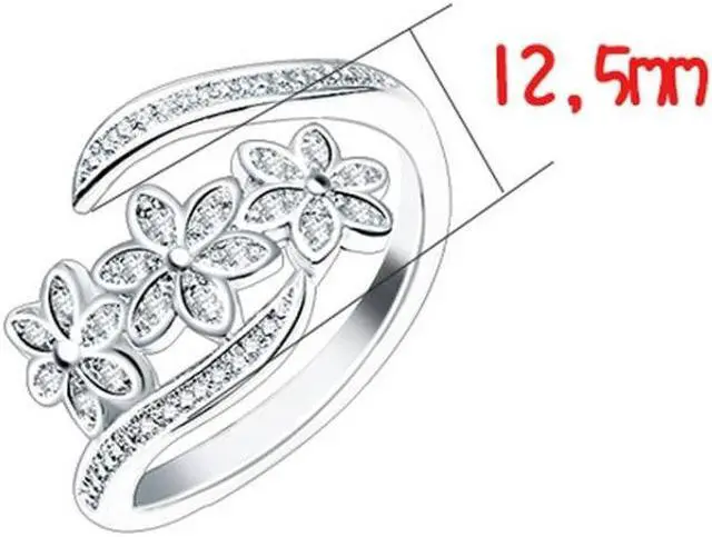 Alt view image 2 of 5 - Fashion Elegant Adjustable Flowers with Diamond Forefinger Rings Women Jewelry