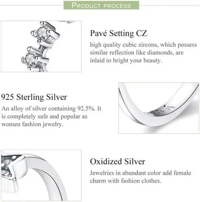 Alt view image 4 of 6 - Star Diamond Hollow Ring S925 Sterling Silver Ladies Five-pointed Star Open Ring