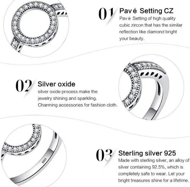 Alt view image 4 of 6 - S925 Sterling Silver Womens Inlaid Ring 6