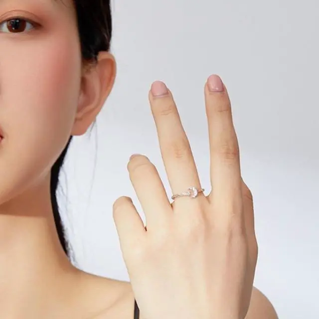 Alt view image 6 of 7 - Fashion Retro Open Ring Sterling Silver S925 Star and Moon Platinum Plated Zircon Ring SCR638